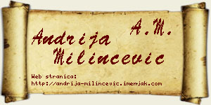 Andrija Milinčević vizit kartica